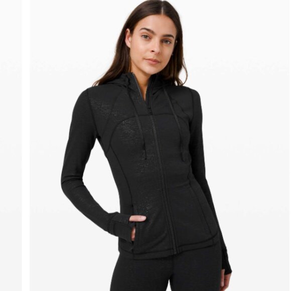 Lululemon Hooded Define Jacket Emboss Black Size 4 - Picture 1 of 13